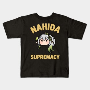 Genshin Impact Nahida supremacy chibi head text | Morcaworks Kids T-Shirt